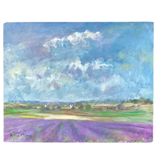 A Pair of Gilded Framed French Landscape Paintings For Sale - Image 10 of 12