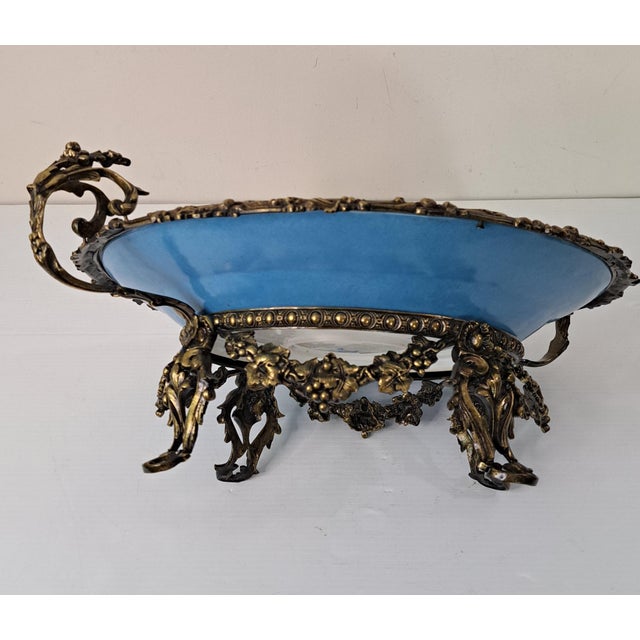 19th Century Sèvres Style Porcelain Centerpiece Bowl With Ormolu Mounts For Sale - Image 9 of 15