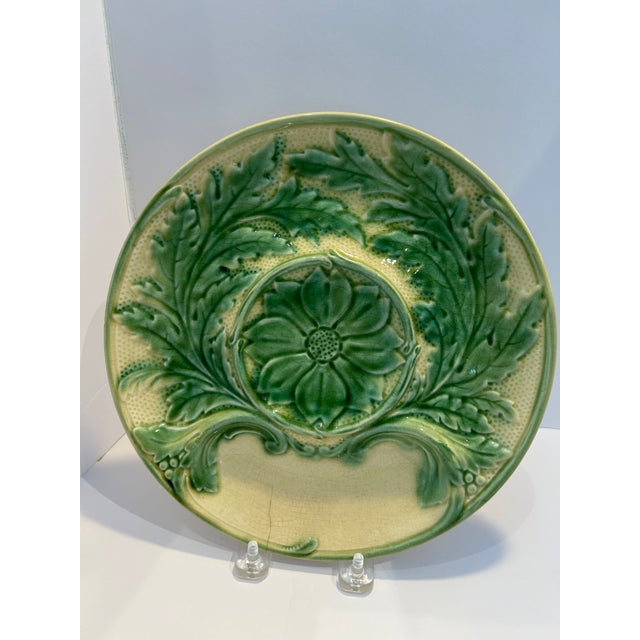 Ceramic Early 20th Century French Portieux Vallerysthal Majolica Seafood Plates - Set of Four For Sale - Image 7 of 7