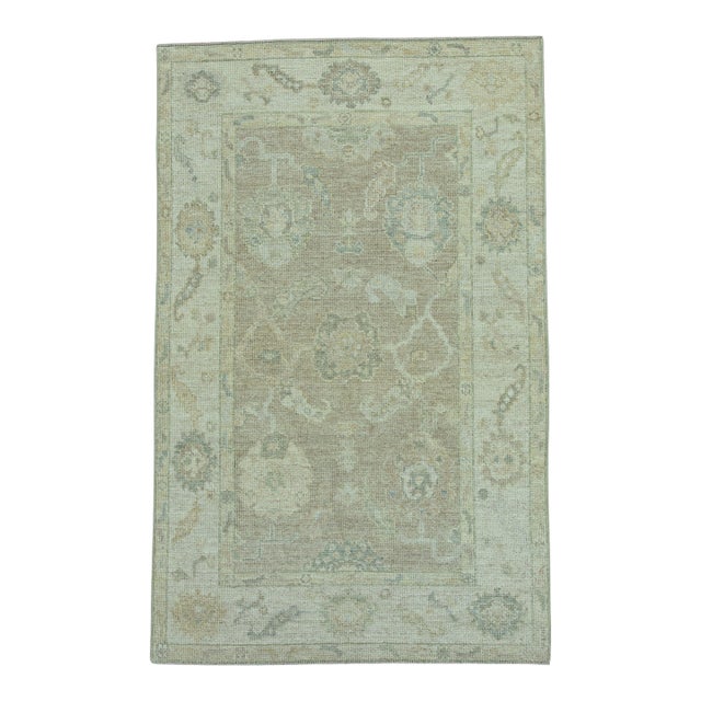 Turkish Oushak Rug 3'11"x 6'2" #19366 For Sale