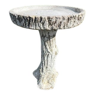Vintage Faux Bois Bird Bath For Sale