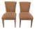 Vintage Crate & Barrel Upholstered Taupe Side Chairs With Textured Finish Wood Legs a Pair For Sale