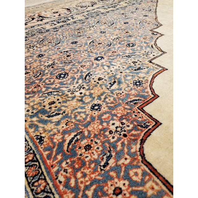 Ivory Antique Tabriz Hadji Jalili Persian Rug 9'9x12'4 For Sale - Image 8 of 11