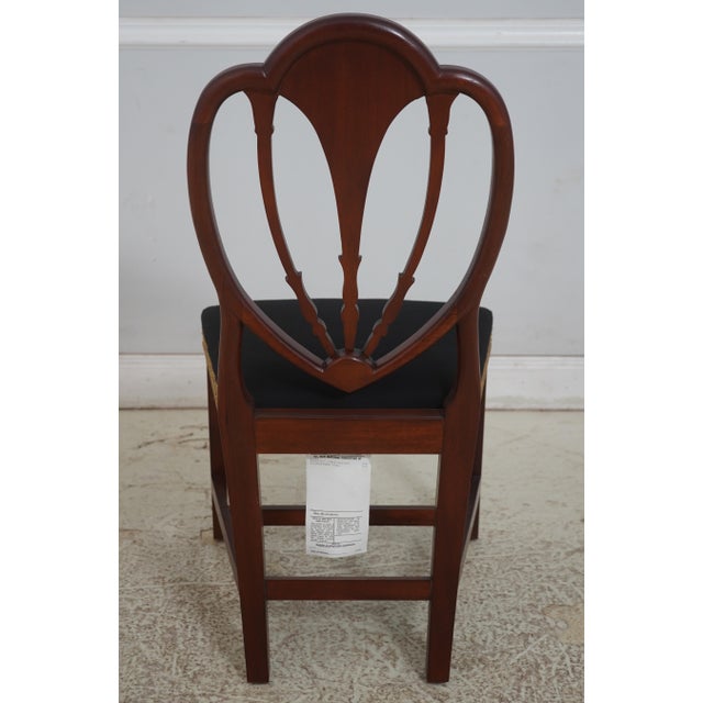 Baker Furniture Company Set of 6 Baker Inlaid Mahogany Norfolk Hepplewhite Dining Room Chairs For Sale - Image 4 of 18