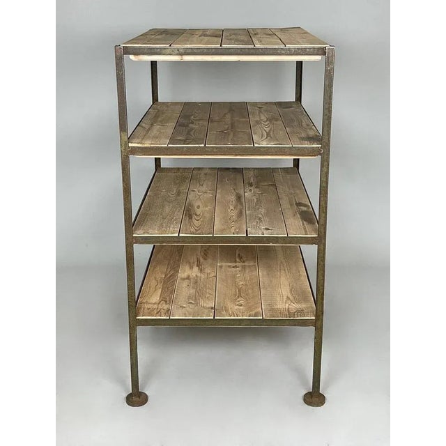 Wood Vintage Industrial Shelf Rack For Sale - Image 7 of 13