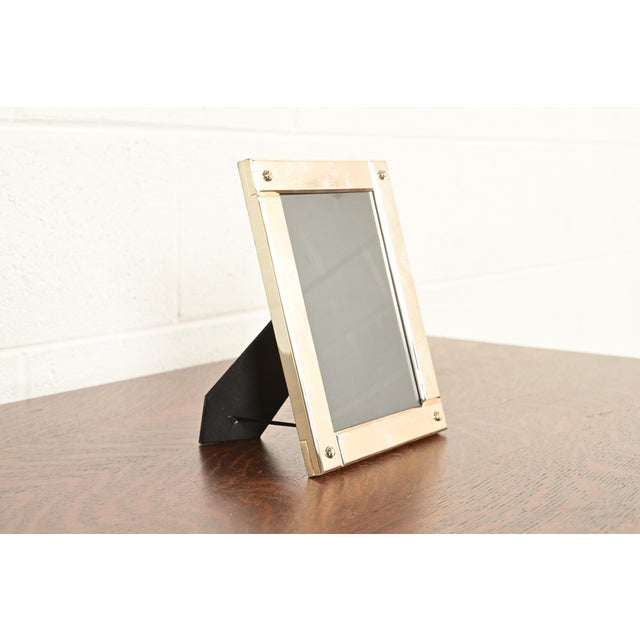 Art Deco Ralph Lauren Art Deco Silver Plate Picture Frame For Sale - Image 3 of 9