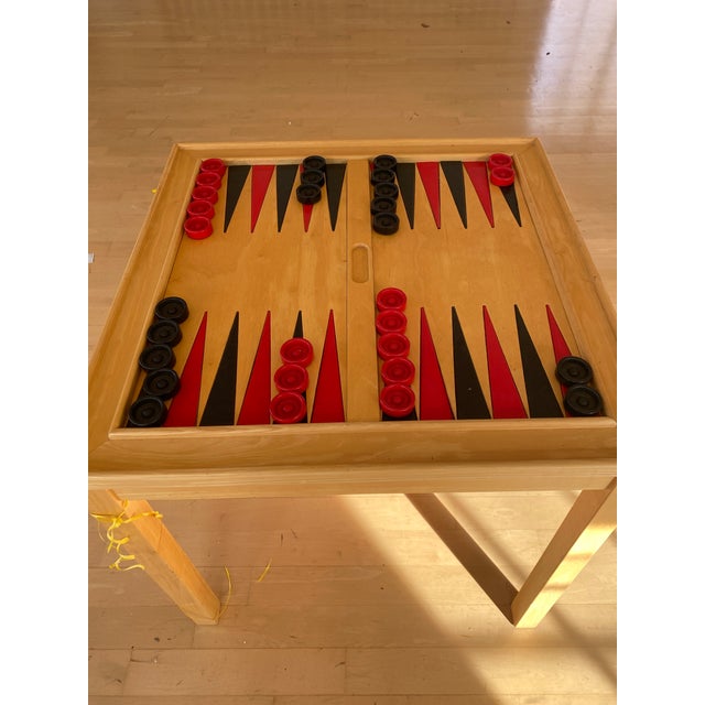 1990s 1990s Contemporary Natural Wood Backgammon Table For Sale - Image 5 of 7