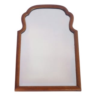 Antique Dutch Oak Scalloped Beveled Mirror, 1890s For Sale