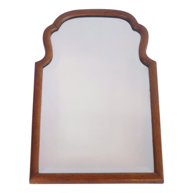 Antique Dutch Oak Scalloped Beveled Mirror, 1890s For Sale