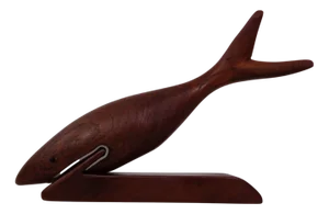 Danish Teak Shark with Stand, 1960s