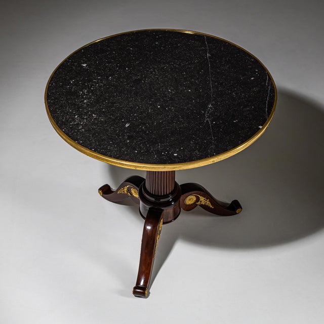 Restauration Guéridon with Black Stone Top, France, 1830 For Sale - Image 4 of 8