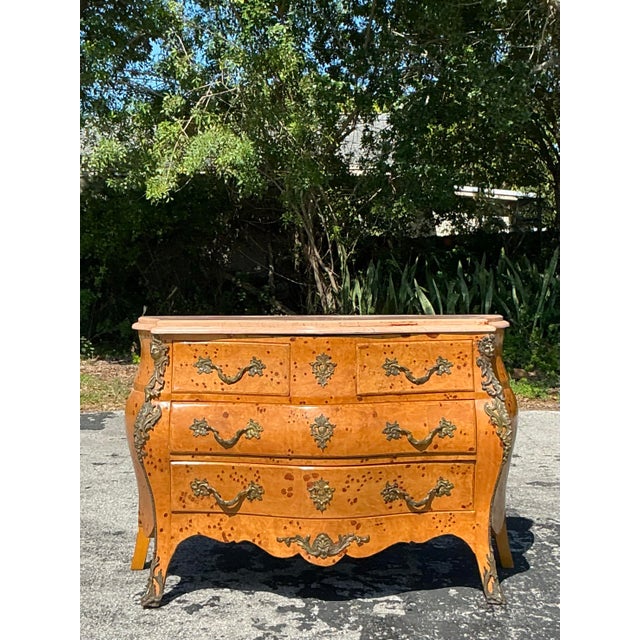 Vintage Regency Burl and Ormolu Commode For Sale - Image 12 of 12