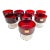 Vintage 1960s French Red Glass Coupes, Set of 8 For Sale