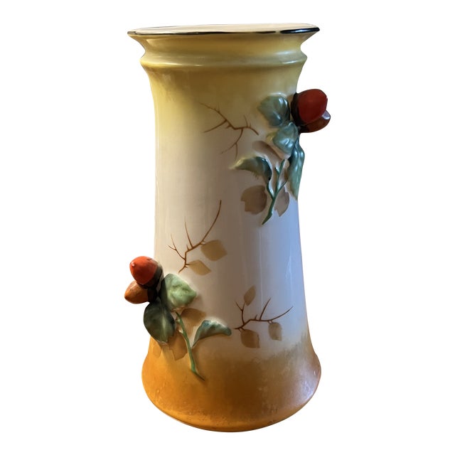 Late 20th Century Japanese Hand Painted Trico Flower Vase, Nagoya Japan Chairish