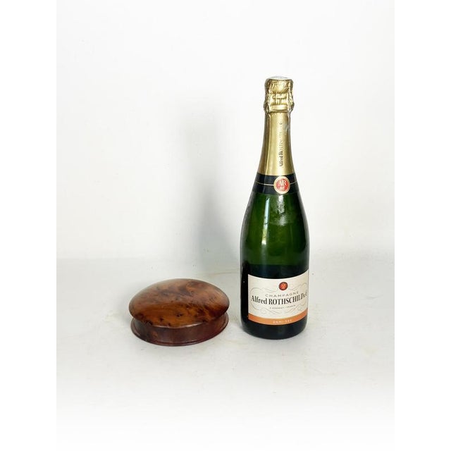 Vintage French Round Wooden Boxes, 1970, Set of 2 For Sale - Image 4 of 12