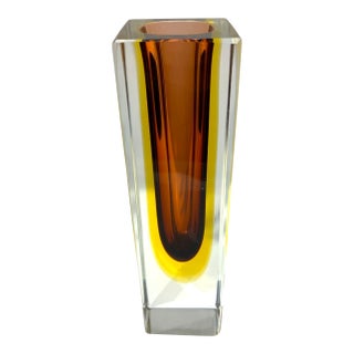 Mid 20th Century Murano Glass Sommerso Vase by Mandruzzato-Italian For Sale