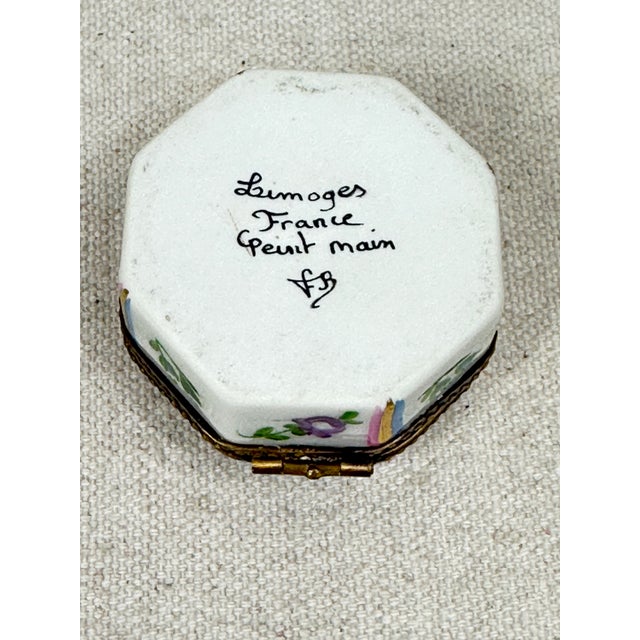 French Vintage Octagonal Limoges Box For Sale - Image 3 of 9