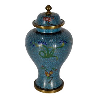 Antique Japanese Cloisonné Vase in Enamel and Bronze For Sale