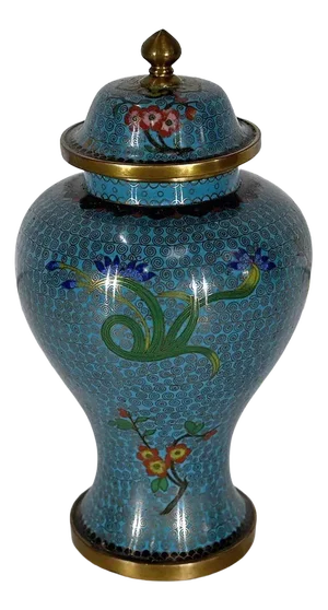 Antique Japanese Cloisonné Vase in Enamel and Bronze
