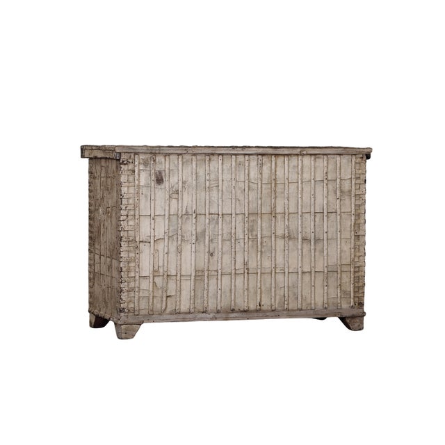 Brown Antique Indian Teakwood and Iron Pitara Chest Console For Sale - Image 8 of 8