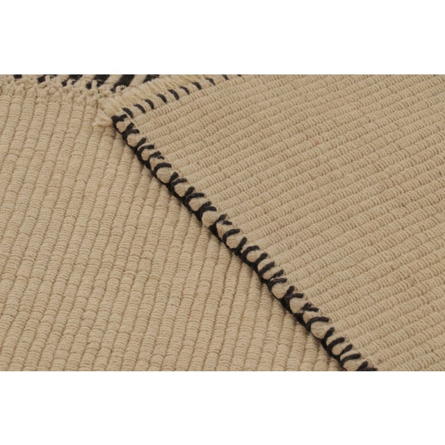 Rug & Kilim’s Contemporary Kilim in Beige & Black Textural Stripes For Sale - Image 10 of 10