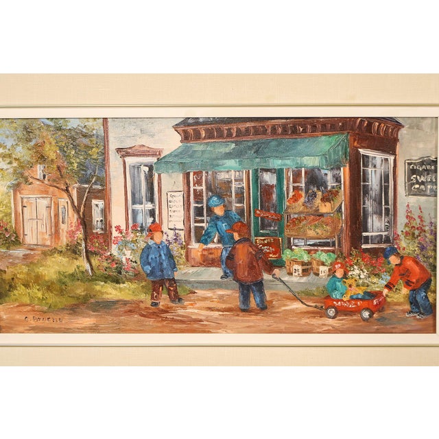 Aline Brochu Oil Painting, 'Rendez-Vous à L'Epicerie' For Sale - Image 9 of 18