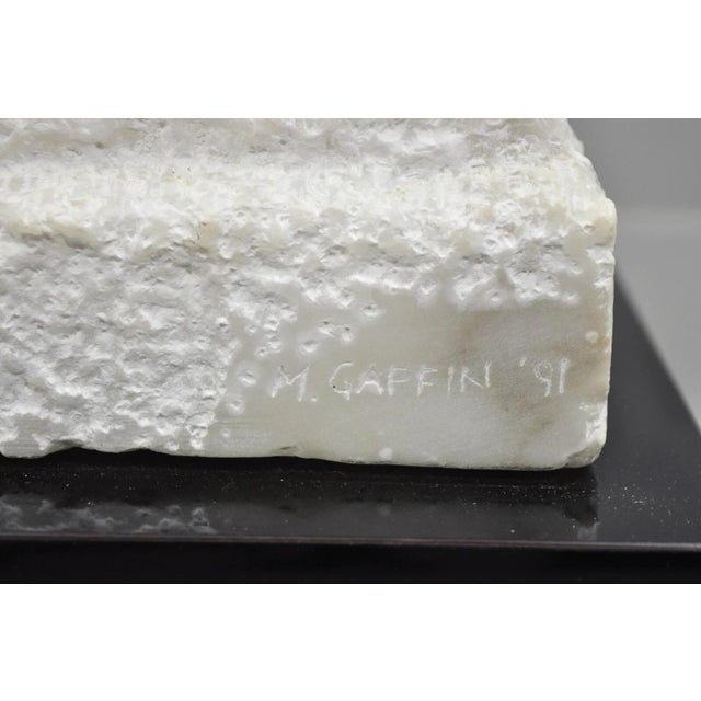 White Late 20th Century Morton Gaffin "Seated Woman" Modernist Carved White Alabaster Nude Sculpture For Sale - Image 8 of 12