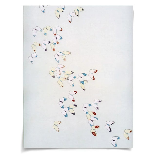 Mounted on deep panels, the detail and design of these antique, Japanese butterfly prints are mesmerizing en masse or apart.