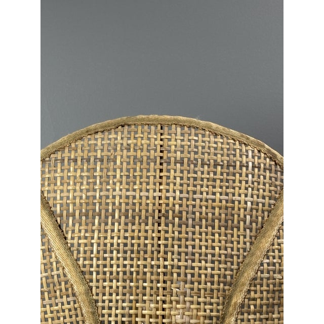 Vintage Italian Rattan Wicker Pine and Brass Scallop Wall Sconces, 1970s, Set of 2 For Sale - Image 17 of 18