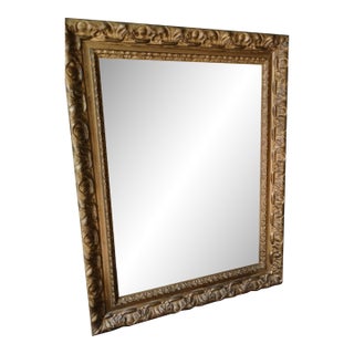 Antique Handcarved Giltwood Mirror For Sale