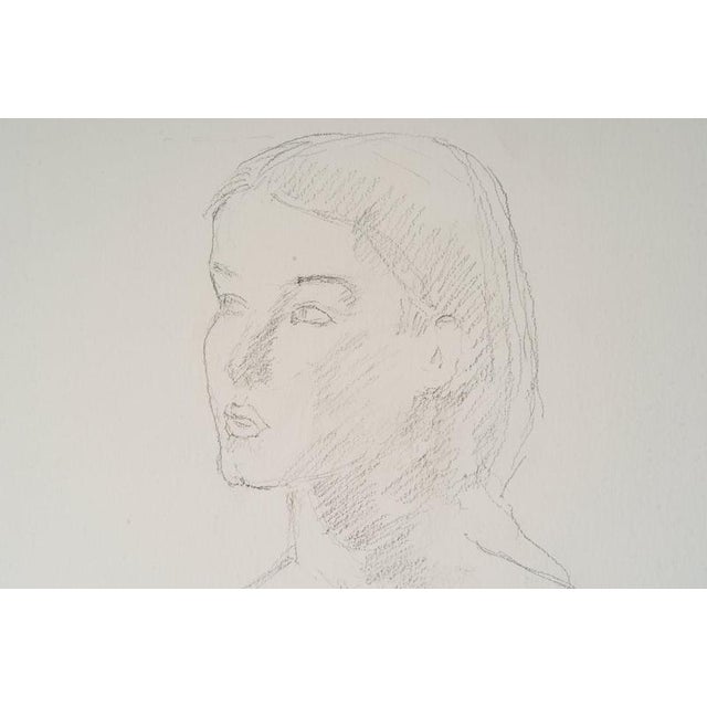 Unknown, Depicting the Face of a Young Woman, 20th Century, Drawing on Paper For Sale - Image 4 of 6