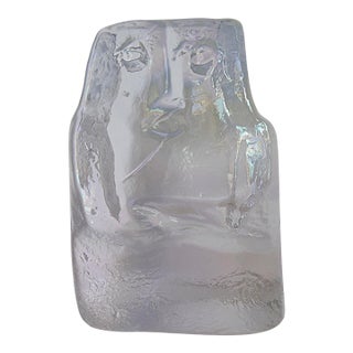 Erik Höglund Scandinavian Modern Ice Man Leaded Glass Figure, Boda, Sweden 1960s. For Sale