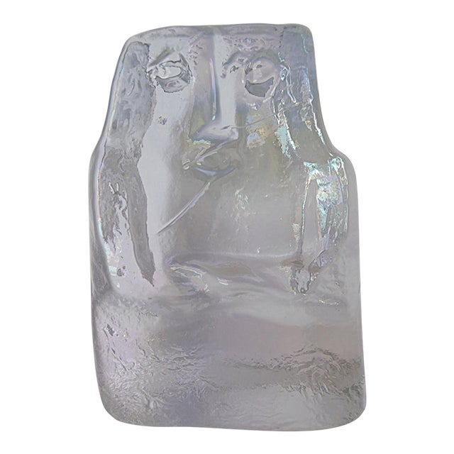 Erik Höglund Scandinavian Modern Ice Man Leaded Glass Figure, Boda, Sweden 1960s. For Sale
