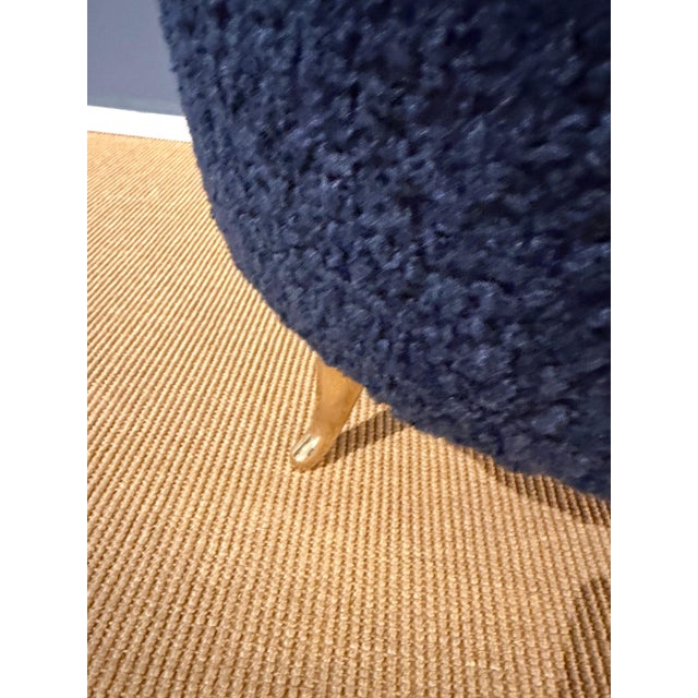 Pair of French Wool Boucle Pouf Dining Stools For Sale - Image 14 of 18