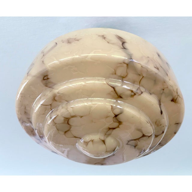 Art Deco Pendant Light in Pink Marble Glass, 1930s For Sale - Image 14 of 17