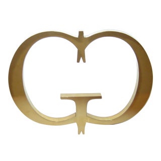 Vintage Gold "G G" Designer Monogram Retail Store Signage Logo For Sale