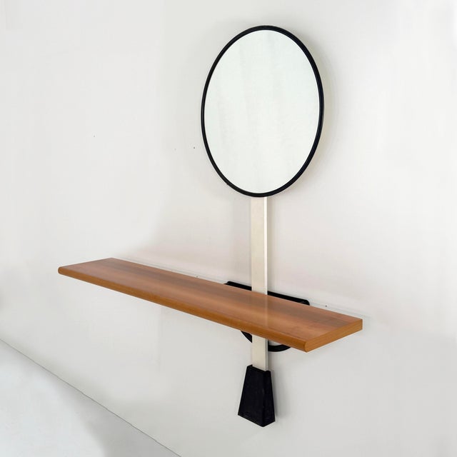 Solemio Console Wall Table with Mirror by Giotto Stoppino for Acerbis, 1980s, in Good conditions. Designed 1970 to 1979...