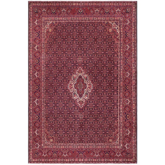Shabby Chic Persian Tabriz Blue/Red Wool Rug - 10'0'' X 12'6'' For Sale - Image 10 of 10