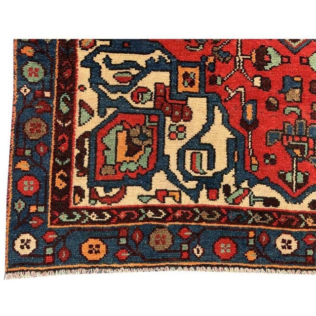 Authentic Hand Knotted Vintage Hamidoun Wool Area Rug 6.3 X 3.10 Ft For Sale - Image 11 of 13