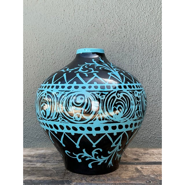 Vintage Italian Glazed Ceramic Urn For Sale - Image 9 of 12