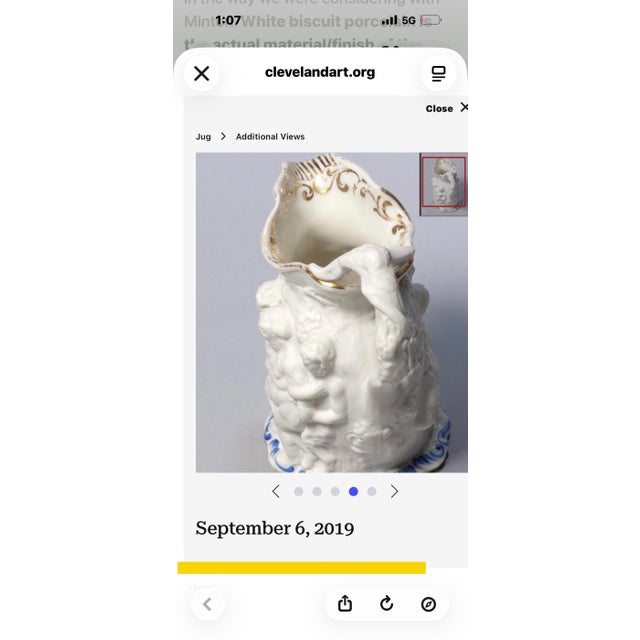 Circa 1850 Jacob Petit Silenus Bacchus Relief Porcelain & Gilt Pitcher For Sale - Image 10 of 12
