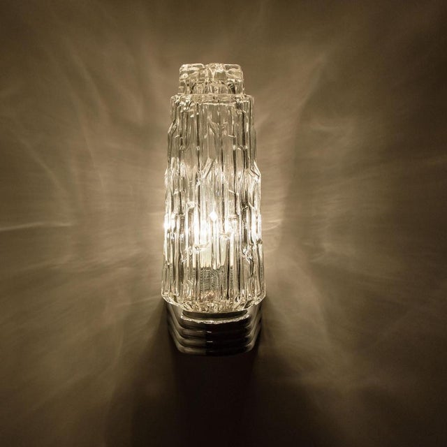 Vintage Chrome and Clear Glass Sconce, 1960 For Sale - Image 15 of 18