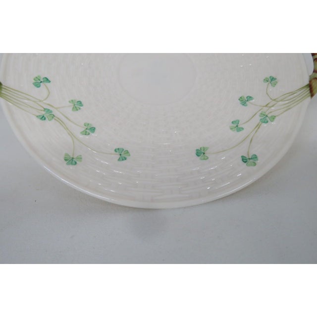 Mid 20th Century Belleek Classic Mid Century Shamrock Tea Ware Cake Plate Irish Porcelain 4690b For Sale - Image 16 of 18