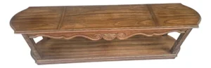 1970s Heritage Furniture French Provincial Carved Walnut Low Console Table