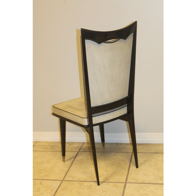 Wood 1950's French Art Deco Style Dining Chairs Set of 4 For Sale - Image 7 of 10