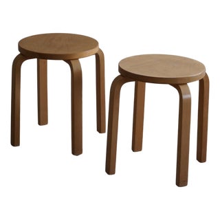 Set of Vintage Model 60 Stools in Birch attributed to Alvar Aalto for Artek, 1960s For Sale