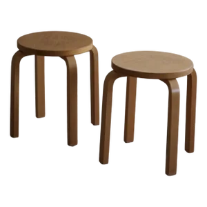 Set of Vintage Model 60 Stools in Birch attributed to Alvar Aalto for Artek, 1960s