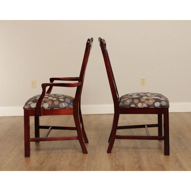 Wood Thomasville Chippendale Style Carved Mahogany Dining Chairs - Set of 8 For Sale - Image 7 of 13