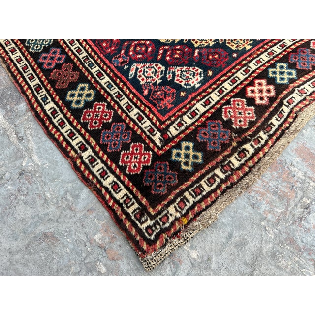 This an Antique hand knotted tribal shirvan art rug geometric pattern tribal rug this rug hand knotted by kurdish women in...