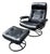 Vintage Ekornes Stressless Black Leather Recliner & Ottoman For Sale